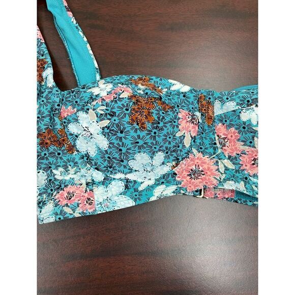 NWT Time and Tru Printed Underwire Balconette Swim Top - Picture 2 of 7